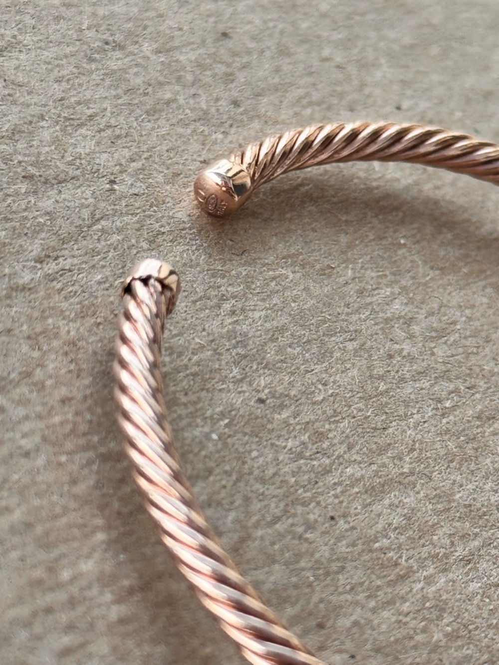 Rose Gold Sterling Silver 925  Knot Cuff Bracelet - Picture 2 of 2